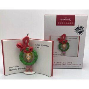 New Grinch Who Stole Christmas Book Hallmark Keepsake Ornament Cindy Lou Who Box
